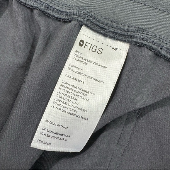 Figs Yola High Waist Scrub Bottom Pants Charcoal Grey - Picture 4 of 8